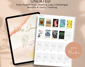 Digital Reading Journal: Monthly Tabs, Book Tracker (PDF Download)
