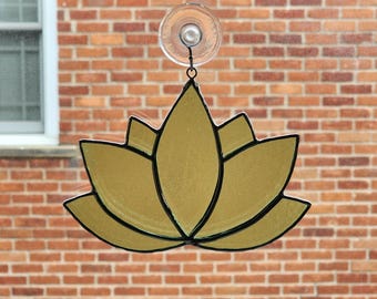 Stained Glass Lotus Window Hanger -  Home Decor