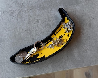 Bac banane pop art attrape-tout - Organiseur de bureau moderne pour clés, bijoux, décoration des années 1960