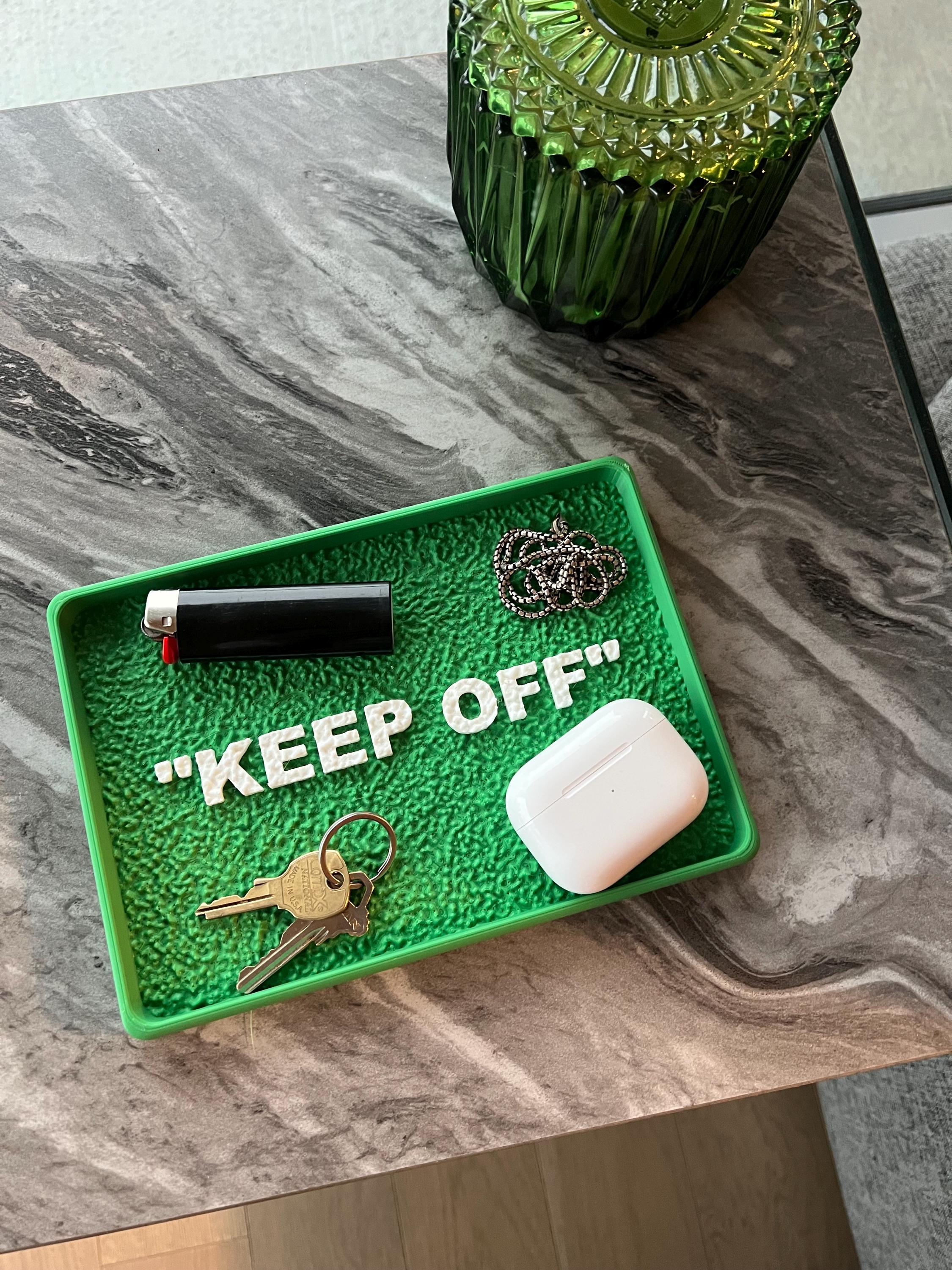 Keep off Grass Catchall Tray: 3D Hype Art + Streetwear Home Decor