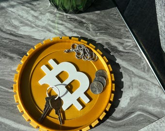 Bitcoin Tray +  Handmade Organizer for Keys, Accessories, Crypto & Hype Home Decor | 3D Printed
