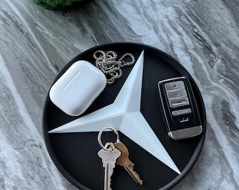 Mercedes Benz Catch-All Tray - Handmade Organizer for Keys, Accessories, Motor Lovers & Car Enthusiast Hype Home Decor | 3D Printed