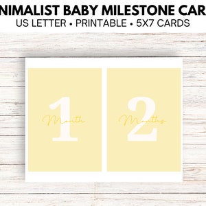 Cartes bébé jalon neutres et minimalistes