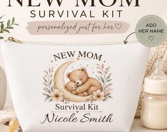 Personalisierte Tasche mit Namen für frischgebackene Mütter – Geschenkidee für die Zeit nach der Geburt – Kliniktasche für Erstgebärende