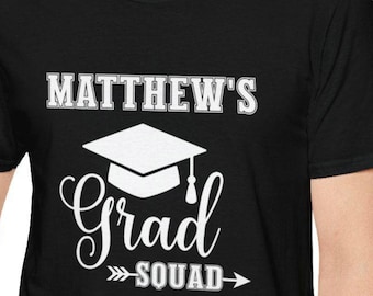 GEPERSONALISEERD Grad Squad afstuderen familie UNISEX T-shirt afstuderen senior ceremonie ondersteuning moeder vader ouders grootouders cadeau aanwezig