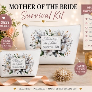 Kit di sopravvivenza per la madre della sposa, kit di emergenza per il giorno del matrimonio, regalo per la sposa, pochette per il giorno del matrimonio, trousse per il trucco, regalo ricordo del matrimonio per la mamma