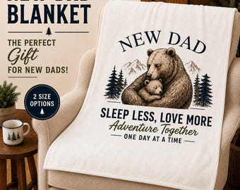 Cadeau voor een nieuwe papa, papa beer welp deken, survival kit plaid, cadeau voor een kersverse vader, kraamcadeau voor papa, deken voor papa en baby