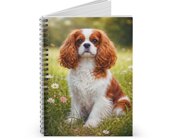 Cavalier King Charles-spaniël Blenheim Wit Bruin Tan Spiraal Notitieboek - Geregeld dagboek Dagboek Takenlijsten Agenda's Leraar AKC Hond Puppy