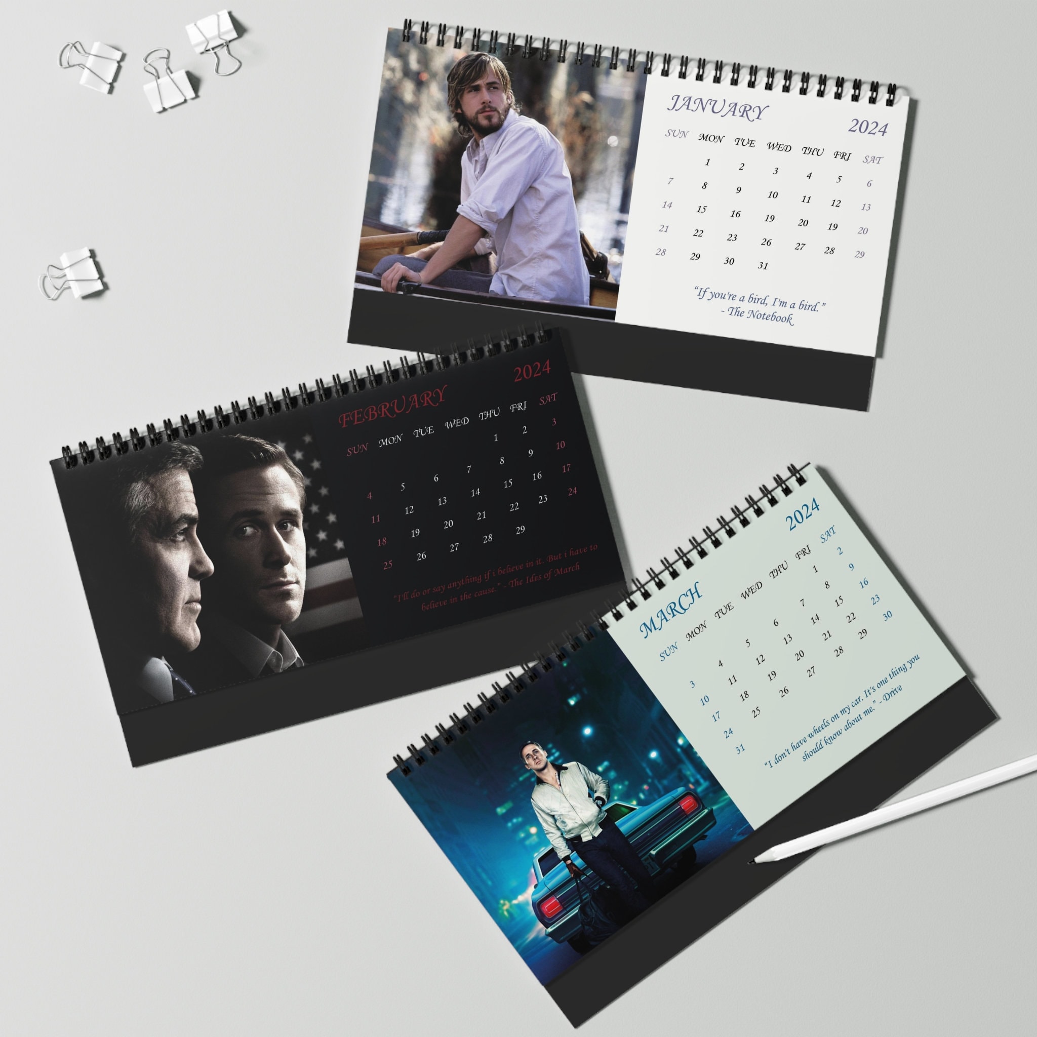 2024 Ryan Gosling Desk Calendar 2024 Desk Calendar sold by Blush