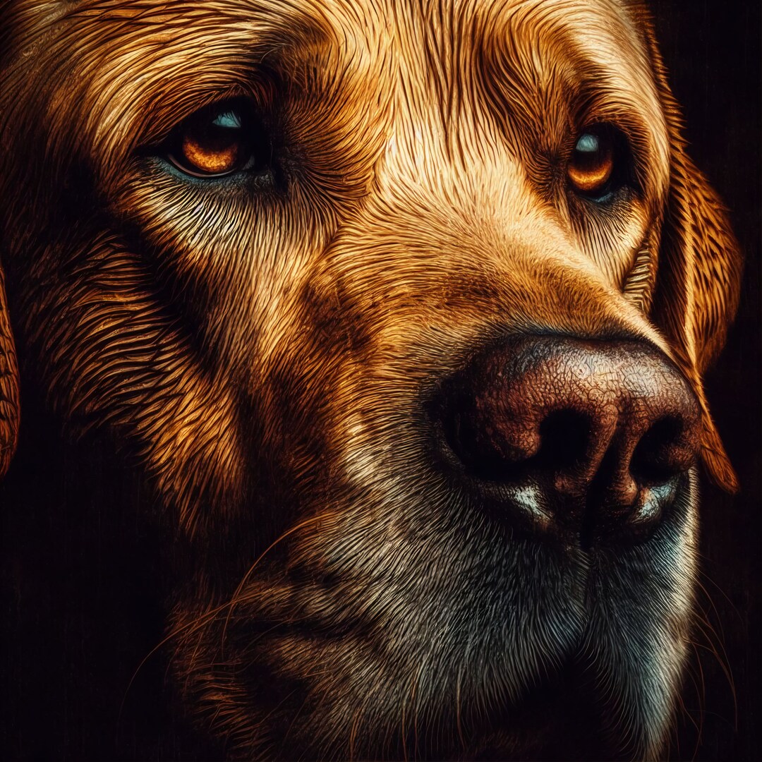 Sad Lab A.I. Sad Labrador Portrait - Etsy