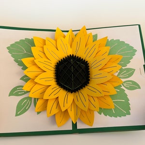Personalised Sunflower Pop-up Custom Greeting Card - Birthday card, Anniversary card, Mother’s Day and Father’s Day card