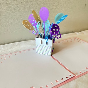 Personalised Balloon Pop-up Custom Greeting Card - Birthday card, Anniversary card, Mother’s Day and Father’s Day card