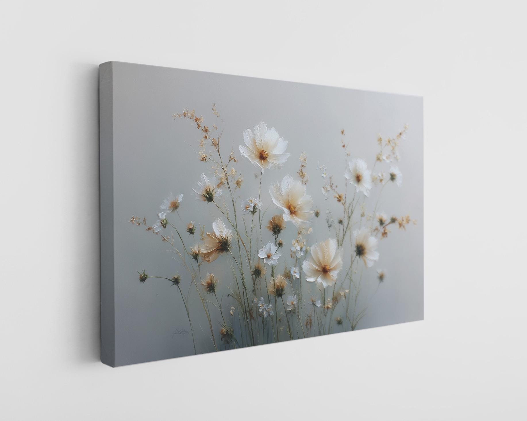 Tableau Toile Vintage - Fleurs Sauvages Botaniques, Déco Murale Tendance !