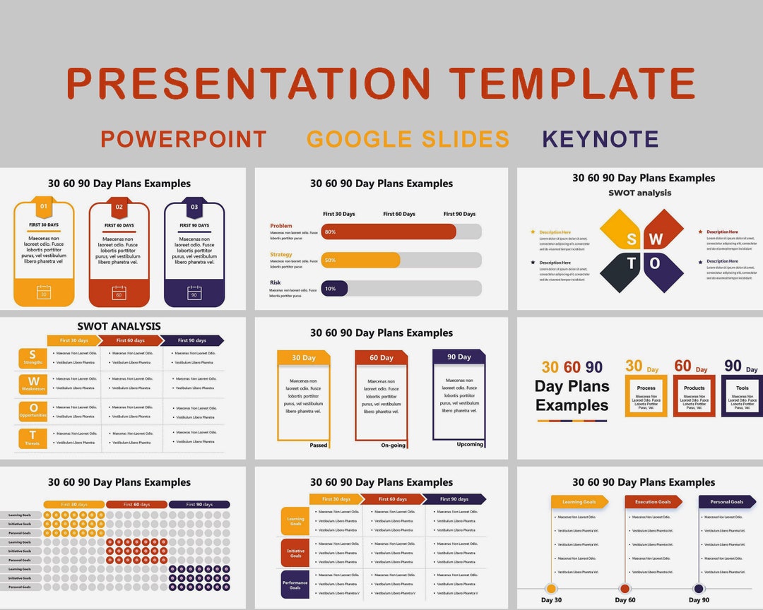 30 60 90 Day Plan Template Powerpoint 30 60 90 Template 30 Etsy