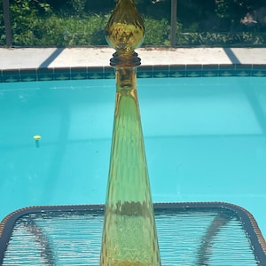 Vintage MCM Empoli glas Amber Genie fles karaf stop Italië SCHADE