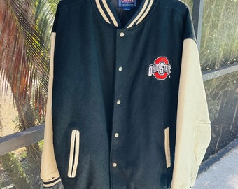 Vintage Ohio State Champs Official Leather Varsity Letterman Men’s Jacket XL