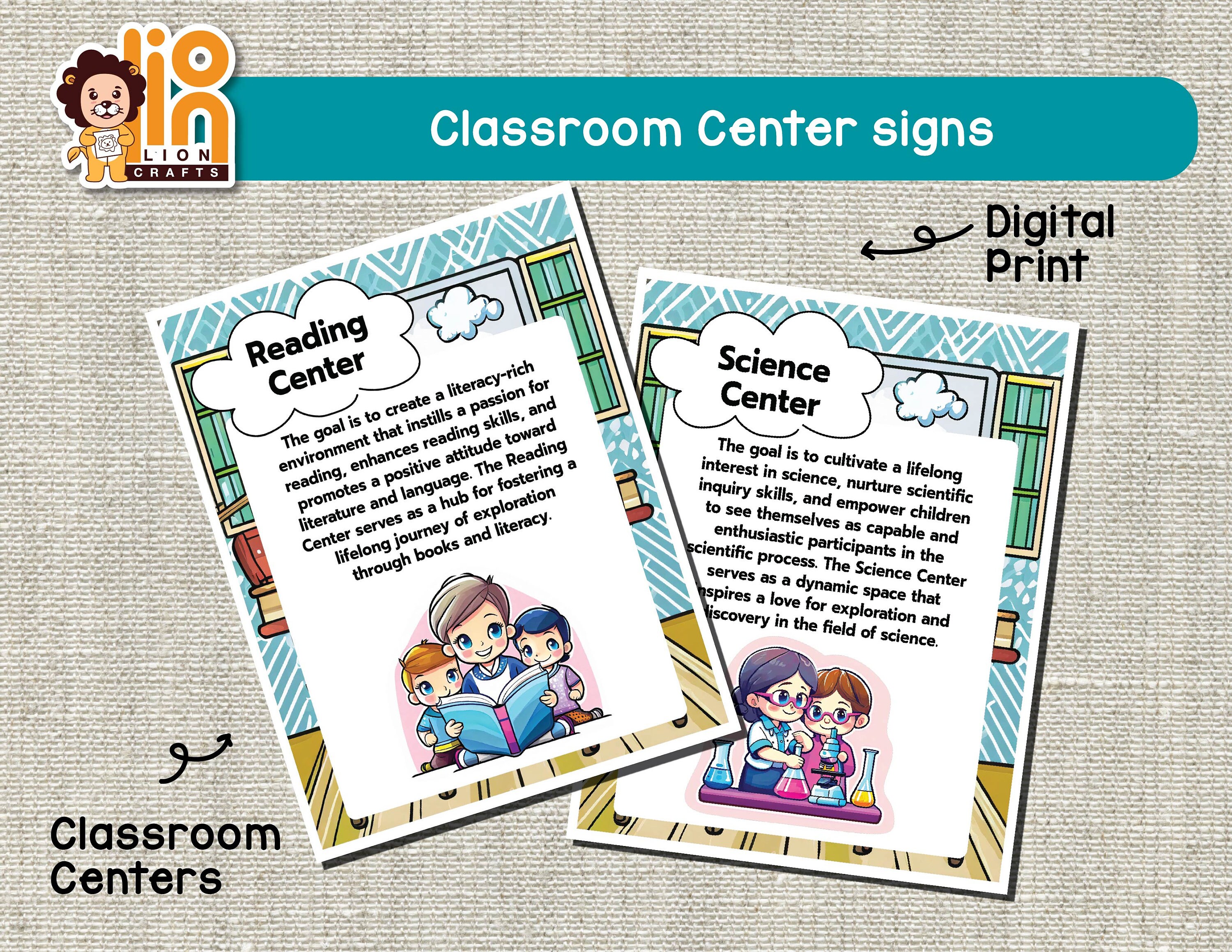 School Kids Classroom Centers Signs, Goal - Etsy
