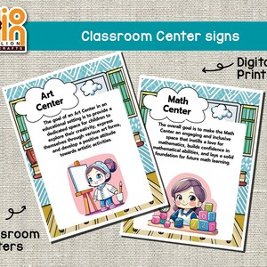 School Kids Classroom Centers Signs, Goal - Etsy