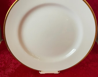White Porcelain Gold Trim Dinner Plates Germer Porcelanas  Brazil Classic 10-6/8” New Dinnerware