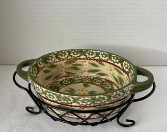 Temptations Open Mini Oval Baker 9 Oz W/Handles & Wire Rack