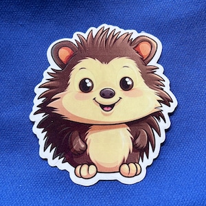 Niedliche Igel Aufkleber – Bezaubernder Waldtier Vinyl-Aufkleber für Laptops, Journals, Wasserflaschen & mehr