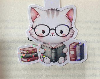 Marcador magnético fofo de gatinho para leitura