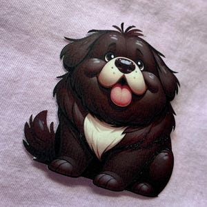 Schattige hond Newfoundland sticker – pluizig en vol liefde!