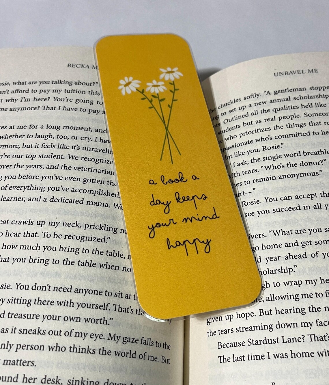 Yellow Floral Bookmark –