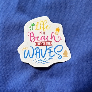Life is a Beach Sticker – Tropical Vinyl Sticker for Laptops, Water Bottles, Journals & More