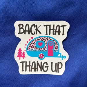 Grappige campersticker met achterkant - pittig en stijlvol voor camperliefhebbers!