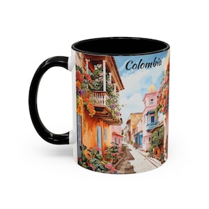 Colombia Mug, Colombia, Colombian Flag, Cartagena, Medellin, Bogota, Latin, Spanish, Floral, Regalo de Navidad