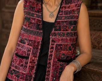 Handmade Afghan embroidered Vest