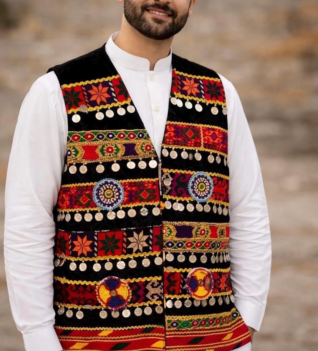 Handmade Afghani Waskat, Afghan Embroidered Vest Size: M and L - Etsy