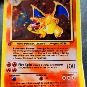 Charizard 1st Edition Holographic Sublimated Transparent Sticker