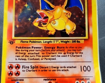Holographic Charizard Pokemon Card | 25th Anniversary, 4/102 - Etsy