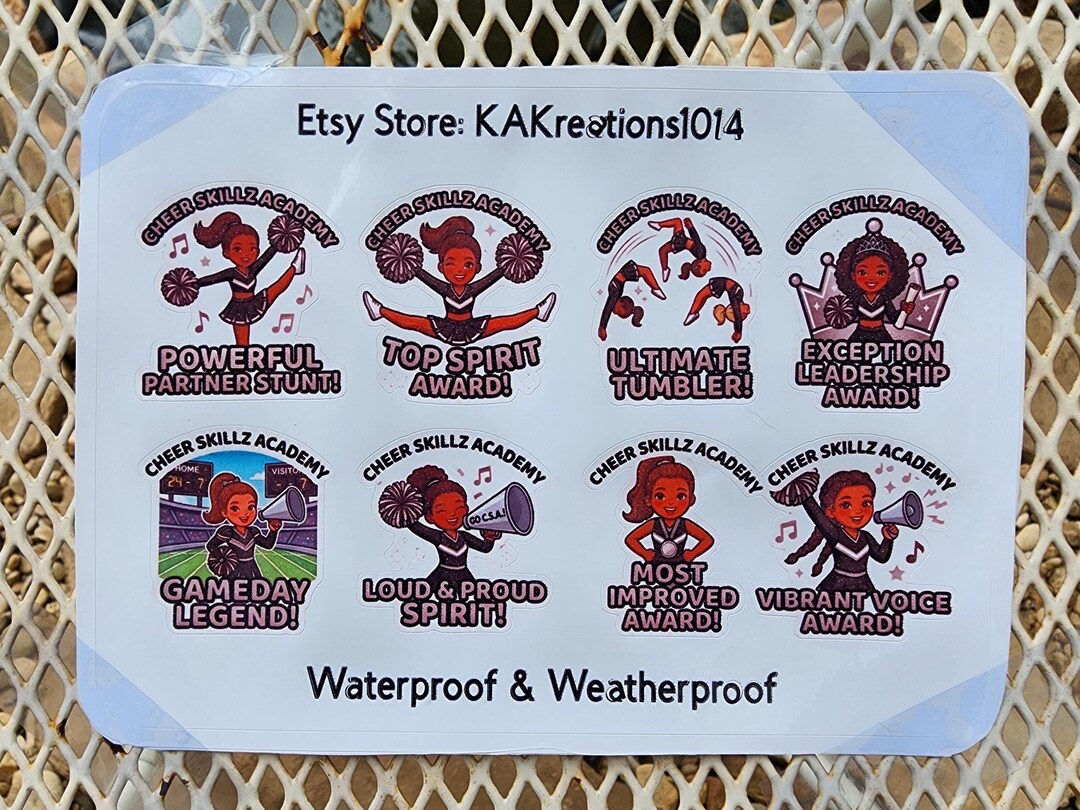 Custom Cheer Team Award Stickers | Personalized Cheerleader Decals ...