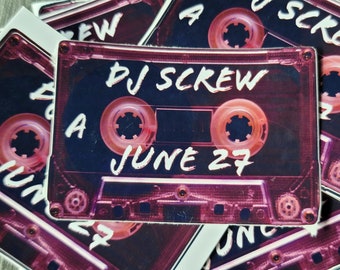 DJ Screw June 27th Screwtape Sublimation Sticker - Etsy