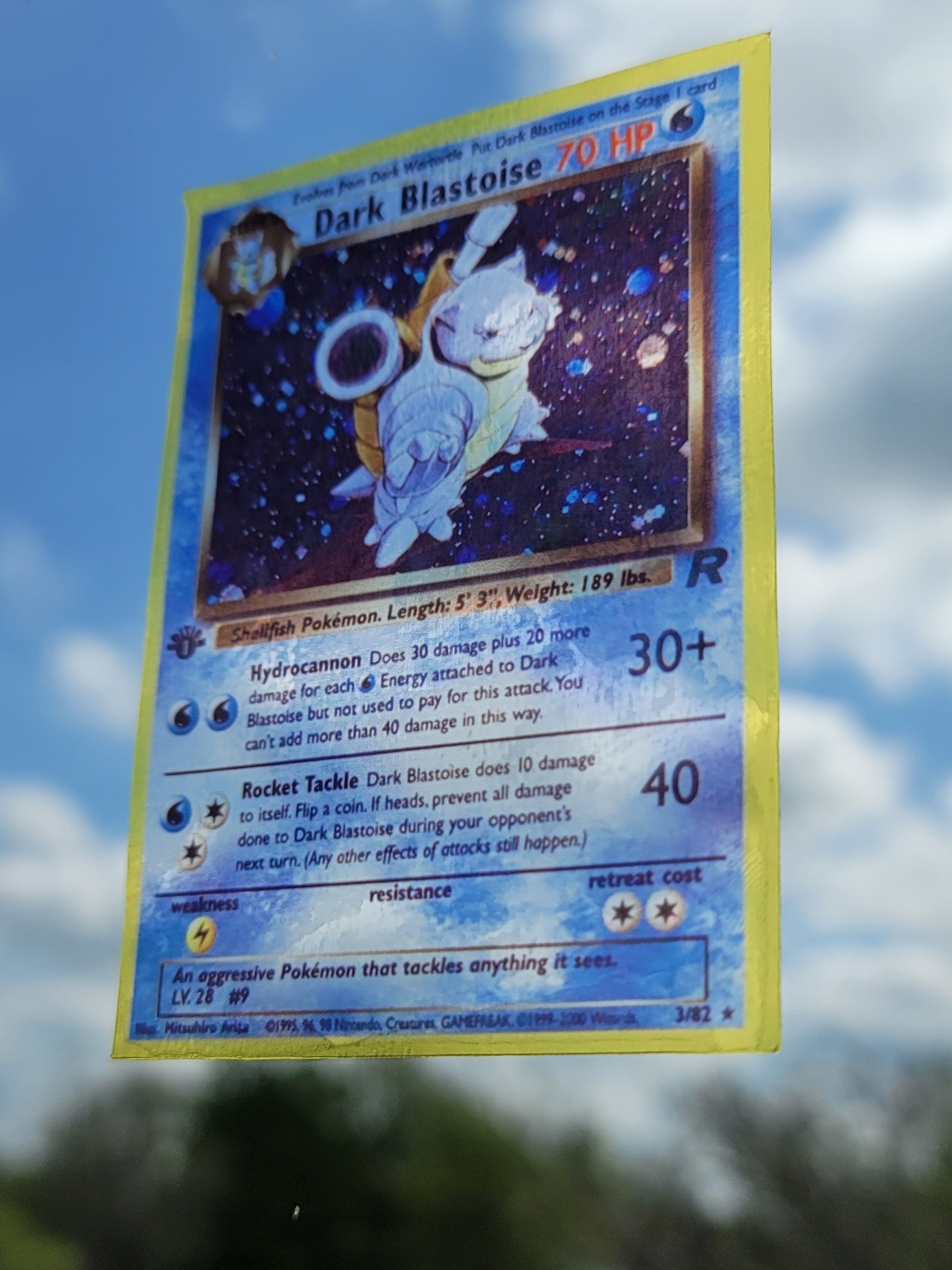 1990s Dark Blastoise Holofoil Transparent Sticker - Team Rocket 1st Edition  Style - Etsy