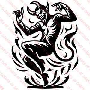 Devil Png, Dancing Devil Digital Design, Gothic Demon SVG, Sinister Devil PNG, Dark Fantasy Art Pdf, The Devil Dxf, High Quality, Evil Png