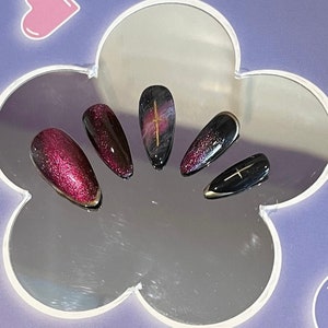 Valorant Reyna Inspirierte Nägel | Gel Press auf Videospiel Nails