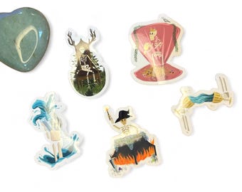 Tiny Bone Dead Tarot Stickers // Stickers For Laptop and Waterbottle // Mini Stickers