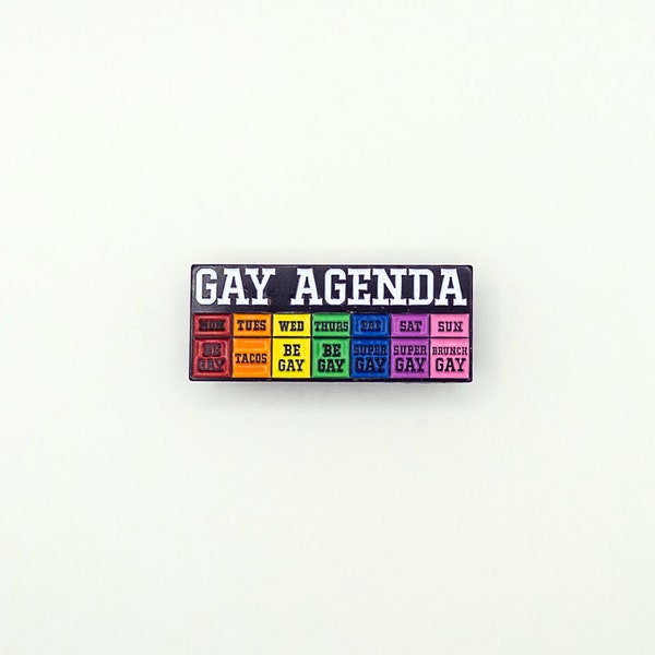 Gay Agenda Pin - Rainbow LGBT Pride Soft Enamel Pin
