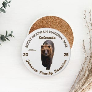 Personalized Wildlife Ceramic Coasters, Custom Nature Coasters, Wildlife Coaster Gift, Coasters National Parks, Rocky Mountains Coasters