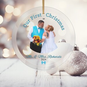 Our First Christmas Married Ornament, Mr and Mrs Ornament, Wedding Ornament, Custom Ornament, Personalized Marriage Ornament, Christmas 2024