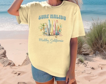 Surf Malibu Comfort Colors T-Shirt: Groovy Surfer Girl Tee