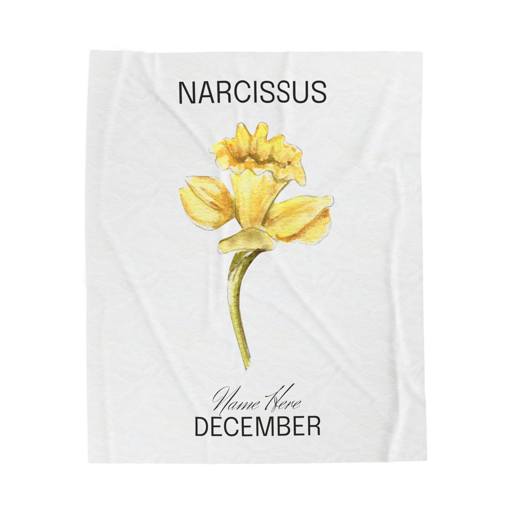 Custom blanket with name and birth flower december birthday gift etsy