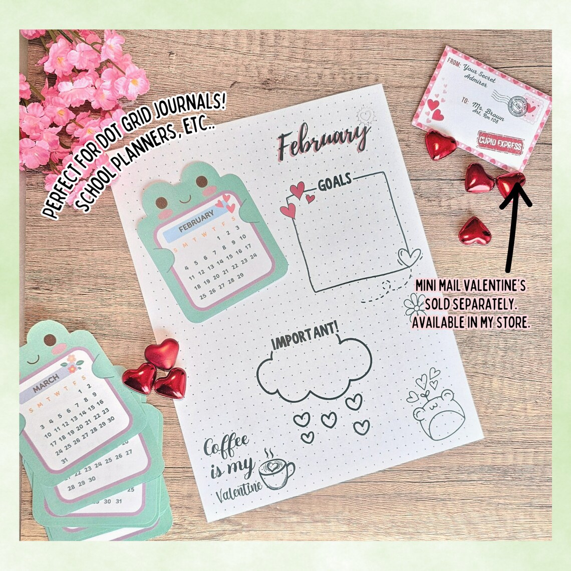 Mini Frog Calendar 2024 Cute Digital Printable Cute Froggy Planner Add ...