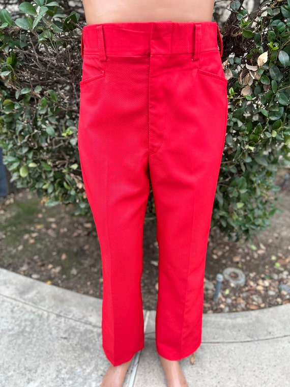 Vintage 1970s Sears Men’s Stores Solid Red Texture