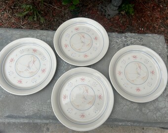 Vintage 4 Corelle 8" Platos de almuerzo Country Promenade Platos de gansos de pato