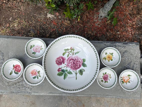 Portmeirion Botantic Roses 13” Large Serving  Bowl & 5” Bowls Sold Individually